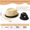 6-36PCS Short Brim Sun Panama Hats for Wedding Beige Beach Hats Unisex 1920s Straw Hats Bulk Circumference 58 cm
