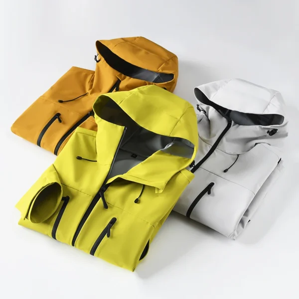 JNLN Women Men Waterproof Jacket Hiking Camping Trekking Windbreaker Unisex Outdoor Sporty Rain Coat Hooded Climbing Clothes