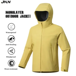 JNLN Men's Women's Waterproof Windbreaker Hiking Trekking Jackets Unisex Outdoor Sporty Rain Coat Windproof Climbing Clothes