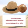 Male Foldable Big Head Straw Hat Panama Summer Outdoors Cowboy Hat Sandy Beach Sun Hats Man Plus Size Fedora Hat 57CM 60CM 64CM