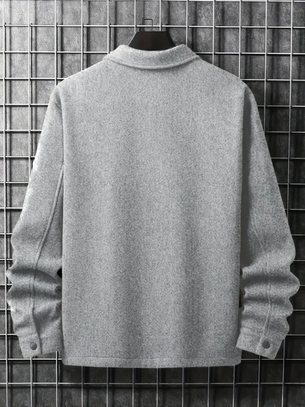 Men's Casual Jacket Button up Outerwear Autumn Warm Windbreaker Coat Stylish Leisure Knittedwear for Fall Season