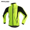 ARSUXEO Men's Winter Cycling Jacket Thermal Fleece Softshell Windbreaker Waterproof Breathable Reflective Bicycle Clothing