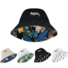 Embroidered printed fisherman hat for men and women, suitable for outdoor leisure activities, sun protection hat for all seasons