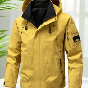 Waterproof Jacket Men Outdoor Softshell Zip Up Hooded Jacket Windbreaker Hiking Camping Coats Lightweight Spring Autumn Coats