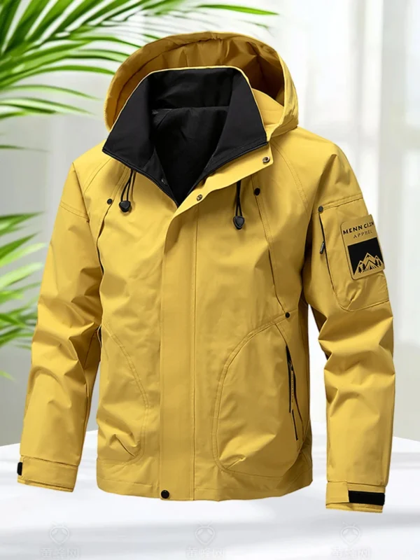 Waterproof Jacket Men Outdoor Softshell Zip Up Hooded Jacket Windbreaker Hiking Camping Coats Lightweight Spring Autumn Coats