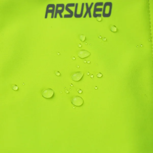 ARSUXEO Men's Winter Cycling Jacket Thermal Fleece Softshell Windbreaker Waterproof Breathable Reflective Bicycle Clothing