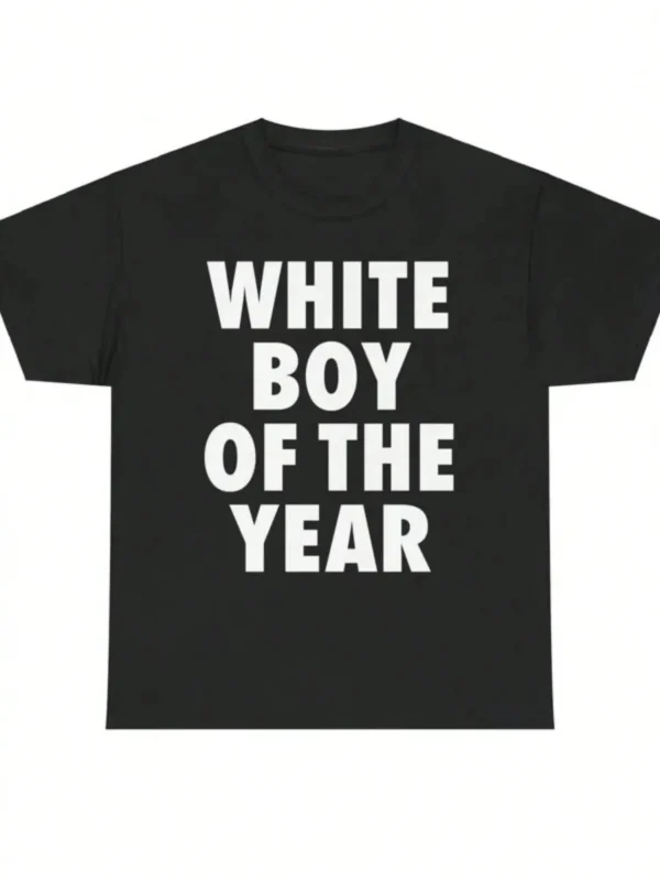 WHITE BOY OF THE YEAR T Shirts Cotton Print T-shirt Retro Casual Streetwear Vintage Tee Fashion Loose Cotton Unisex